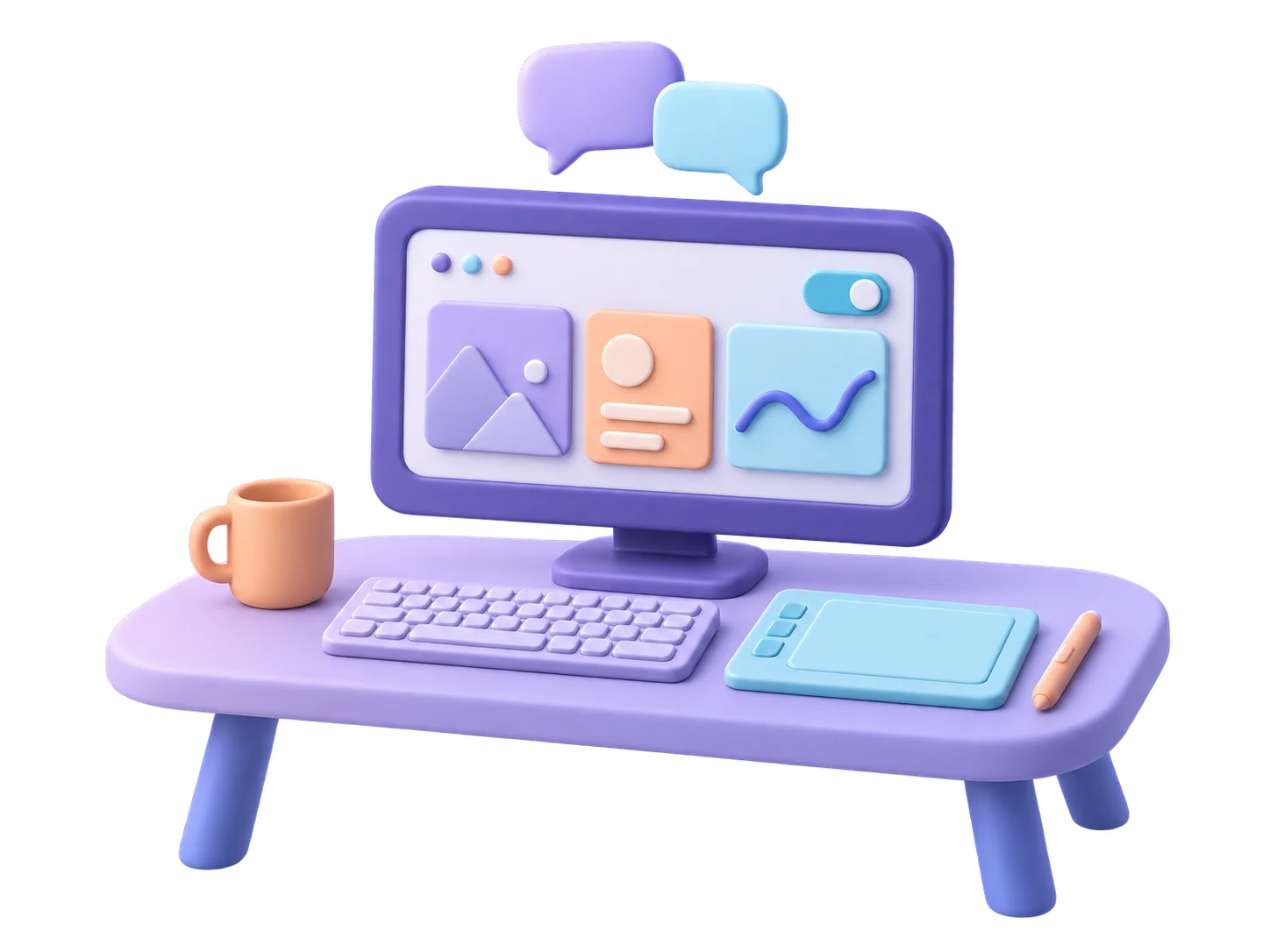 Design and development workspace illustration